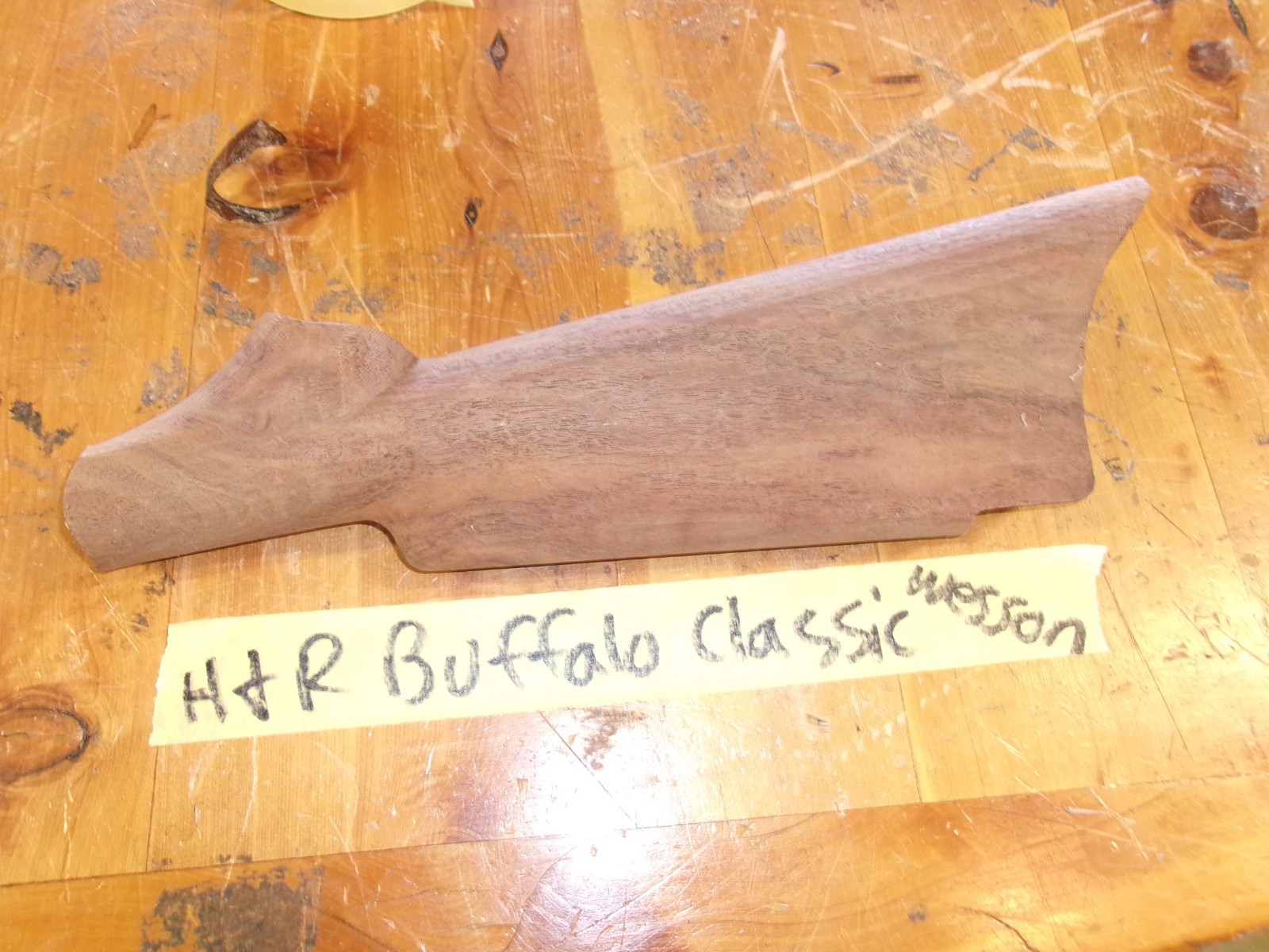 H&R Buffalo Classic, American black Walnut wood semi-inletted stock
