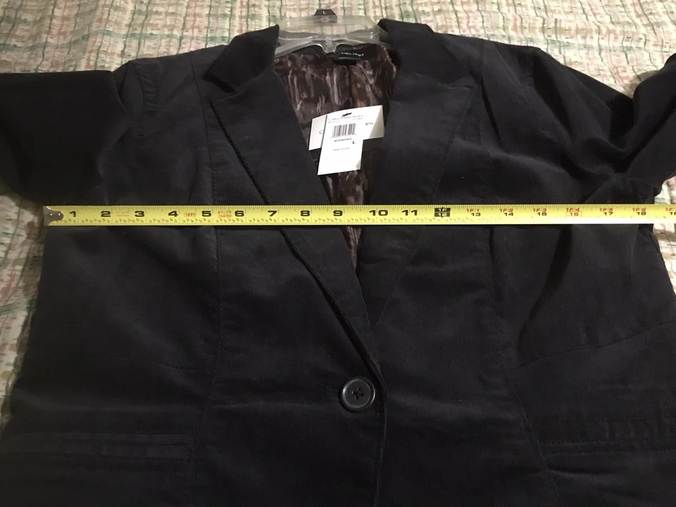 Chaqueta Blazer Calvin Klein Jeans Negra Pana Un Botón Talla L Totalmente Nueva Foto 4 de 4