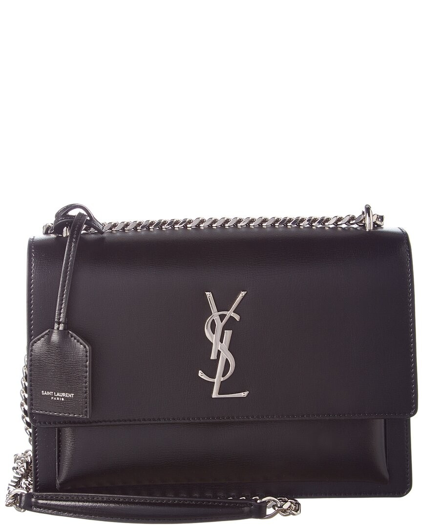 Saint Laurent Sunset Borsa a tracolla media in pelle da donna nera