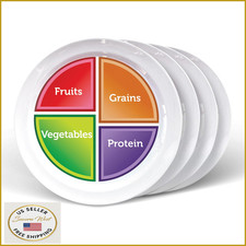 Health Beet Choose MyPlate Portion Control Plate   4 Flat Sections for Fruits Gr
