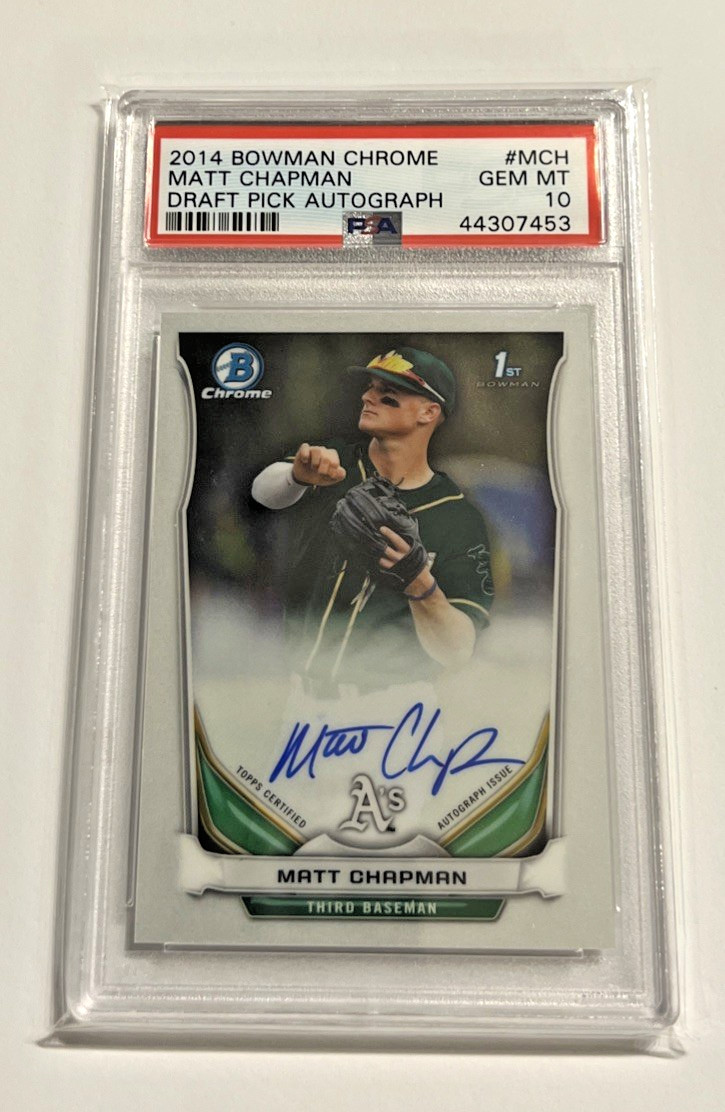 Matt Chapman 2014 Bowman Chrome Draft Pick Autograph PSA 10 Oakland A's