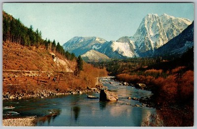 Vtg Postcard Stevens Pass Highway Vista Cascade Mountains, WA 1960s