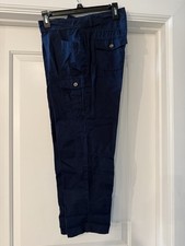 Tommy Hilfiger Navy Blue Cargo Pants Women Size 8 NWT New