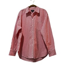 J. Crew Etienne Oversized Fit Red White Stripe Button Down Shirt Women's Small