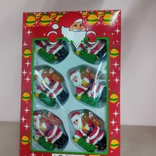 6 Addobbi Albero VINTAGE ANNI 80 DEnas Babbo Natale Sacca Regali NUOVO