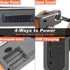 Emergency Weather Radio Solar Hand Crank Radio with AM/FM/NOAA 7400Mwh Radios