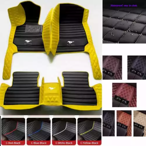 For Ford Mustang Car Floor Mats Luxury Custom Carpets Cargo Liners Waterproof - Picture 36 of 38