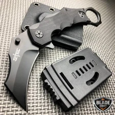 Tactical Karambit Claw Folding Pocket Knife w/ Hard Sheath Quick Release NEW