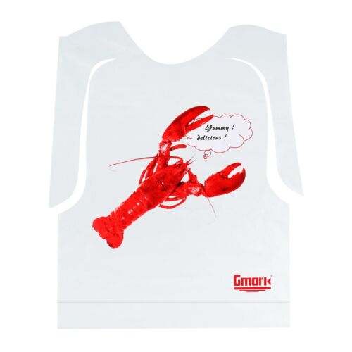 Gmark 25 Pack Disposable Plastic Lobster Bibs Crawfish Bibs Crab Feasts Bibs ... - Picture 2 of 6