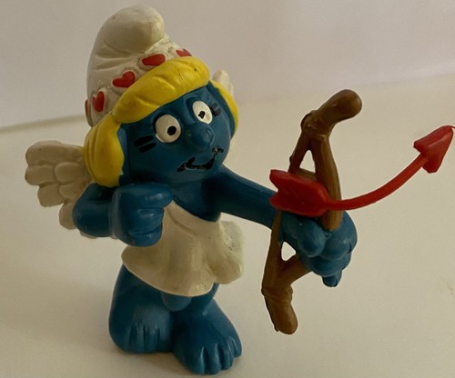 Schtroumpfs Schtroumpfette Cupidon Flèche Valentine PVC 2 pouces vintage Peyo Schleich 1982 - Photo 6/10