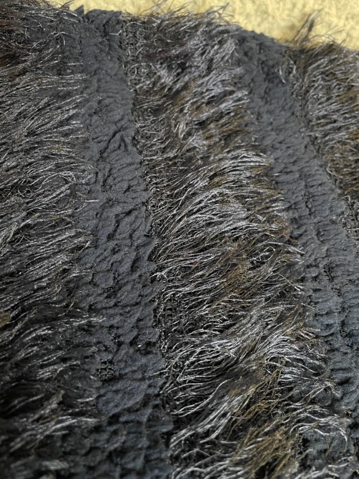 Fabric Lot 4 Yds 60 W Blue Eyelash Lame With Yarn Textured Knit Apparel Blankets - Image 3 of 4