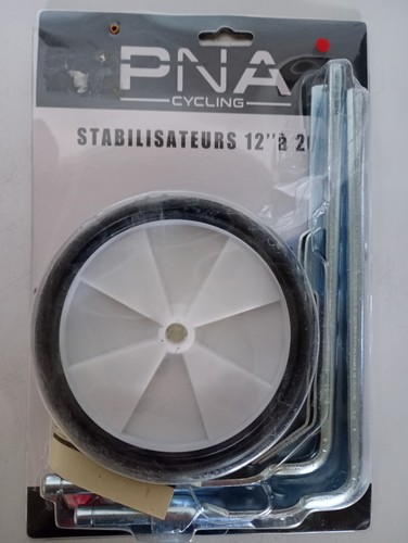 Lot 2 Roues Stabilisatrices Vélo Enfant 12 à 20 Pouces - Blanc/Argenté Avec Barre Anti-Rotation
