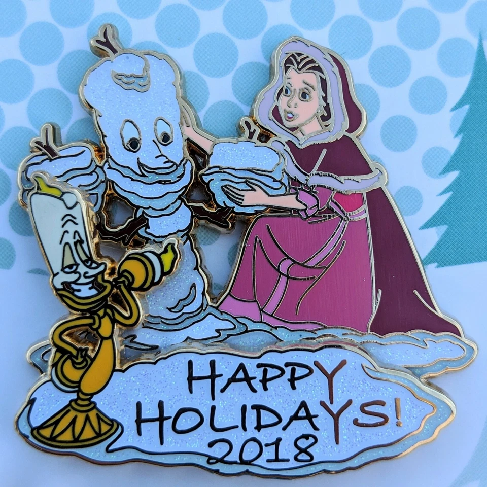 Juego de 5 prendedores Happy Holidays muñeco de nieve 2018 Navidad Frozen Anna Olaf LE 1000 Foto 4 de 4