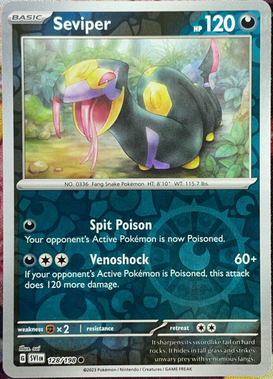 Seviper Reverse Holo - 128/198 - Scarlet & Violet Base Pokemon 2023