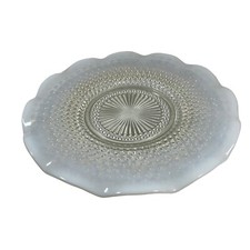 Anchor Hocking Hobnail opalescent ruffled edge bowl 1940 Grannycore 10.5 VTG