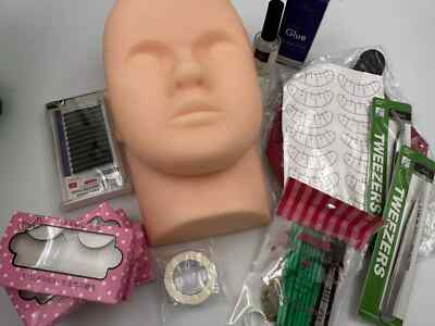 Makeup Practice Lash Starter Kit Eyelash Extension Face Mannequin Training Head