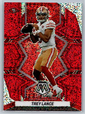 Trey Lance 2022 Panini Mosaic Red Sparkle Prizm #175 San Francisco 49ers