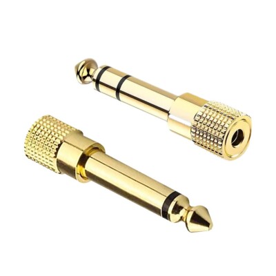 Audio Jack Adaptor 3.5mm Stereo TRS Female to 6.35mm Stereo TRS/Mono TS Male