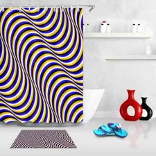 Wavy Respiration Waterproof Bath Polyester Shower Curtain Liner Water Resistant