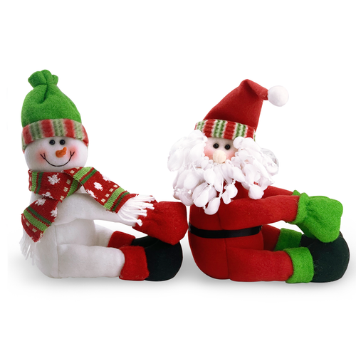 2pk Christmas Wine Bottle Huggers Snowman Santa Plush Party Decorations