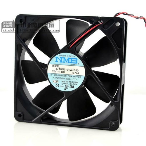 1pc 4710NL-04W-B50 12V 0.74A 12CM 12025 2-wire Double Ball Cooling Fan - Afbeelding 3 van 9