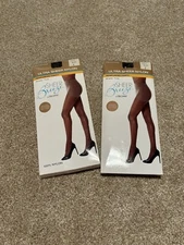 Sheer Breeze Gildan Control Panty Lot Of 2 Sheer Toe C Black Solid NEW Womens