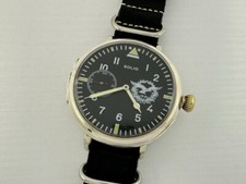 Solid Laco Aviator Reich Luftwaffe Ministerial WWII Vintage Swiss Silver Watch