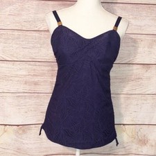Fantasie Purple and Gold Ruched Sides Tankini Swim Top Size 32DD