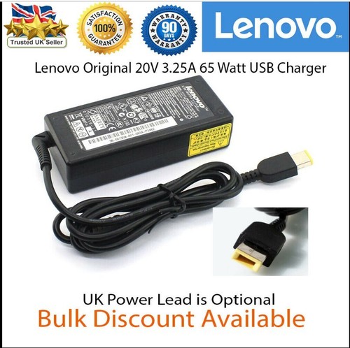 Lenovo Original 65 W 20 V 3,25 A USB Ladegerät Rechteckig für Laptop winziger PC
