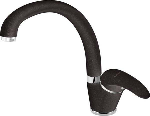 KüChen-Einhebelmischer Granit-Schwarz SpüLenarmatur Schwenkauslauf Wasserhahn-image