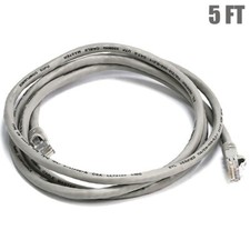 5FT Cat6 RJ45 Ethernet LAN Network UTP Patch Cable Copper Wire Gold 550MHz Gray