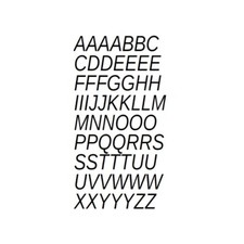 Small Vinyl Italic Letters Stickers 10-30mm A-Z  Self Adhesive Black White Red
