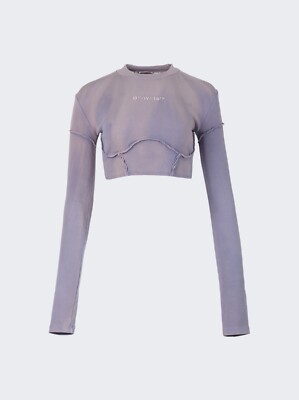 OFF-WHITE ORGANIC WASH CROP LONGSLEEVE TOP FLIEDER Gr. UK 6 EU 38 /REF21