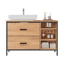 Waschbeckenunterschrank 2 Schubladen Unterschrank mit verstellbaren Ablagen