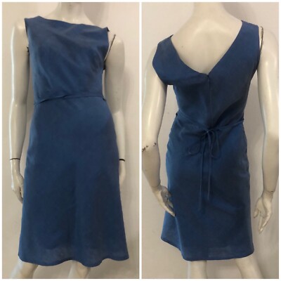 A-K-R-I-S- AKRIS PUNTO Kleid Kleid Kleid hellblau Gr. 36 Seide Silk Leinen