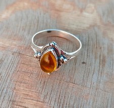 Natural Citrine Gemstone 925 Sterling Silver Engagement Ring Handmade Ring