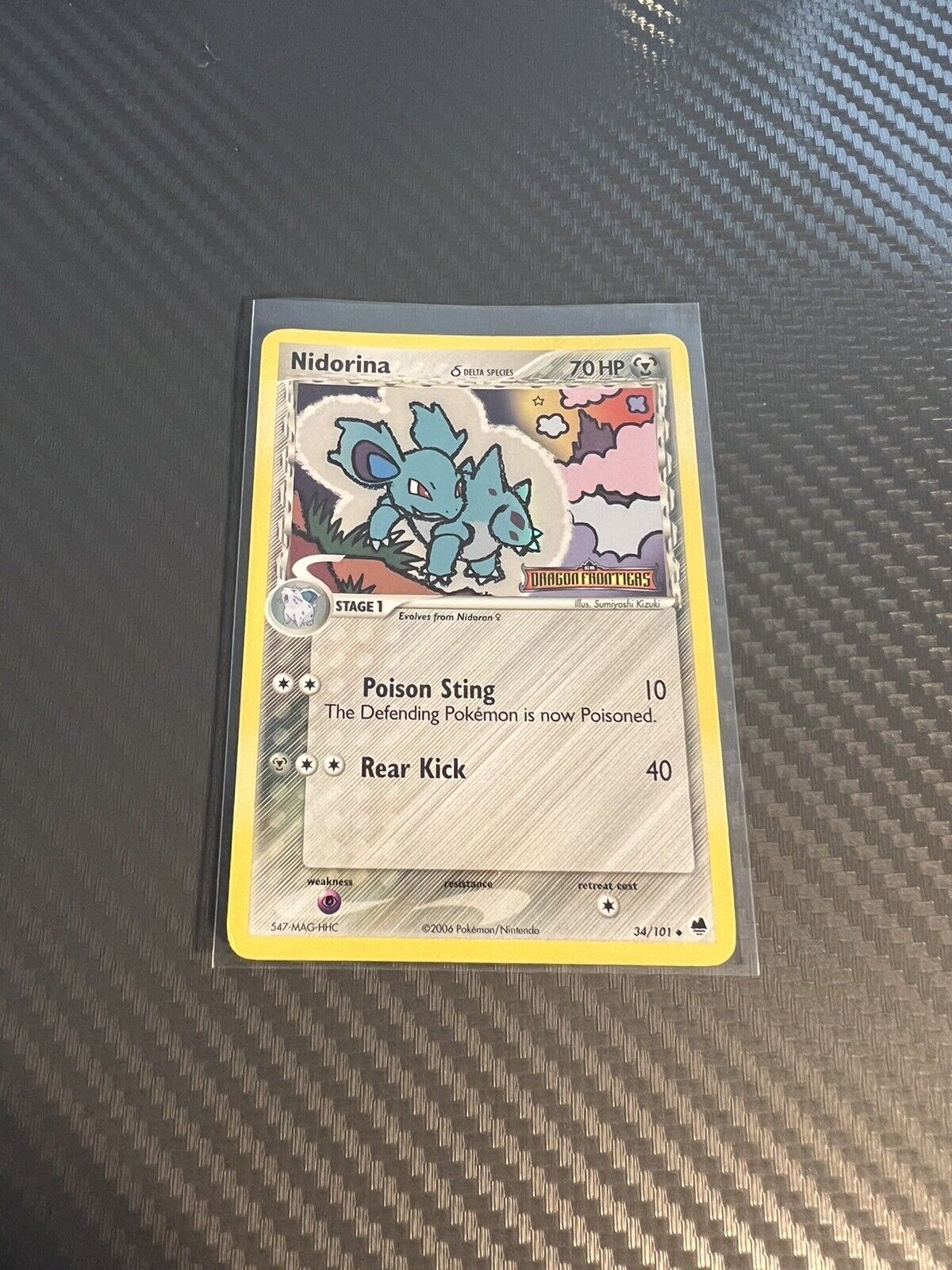 Nidorina 34/101 EX Dragon Frontiers Reverse Holo Stamped Near Mint 