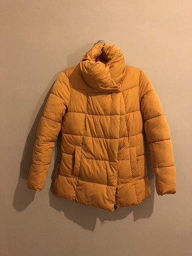 Mustard Puffer Jacket Coat Size 
