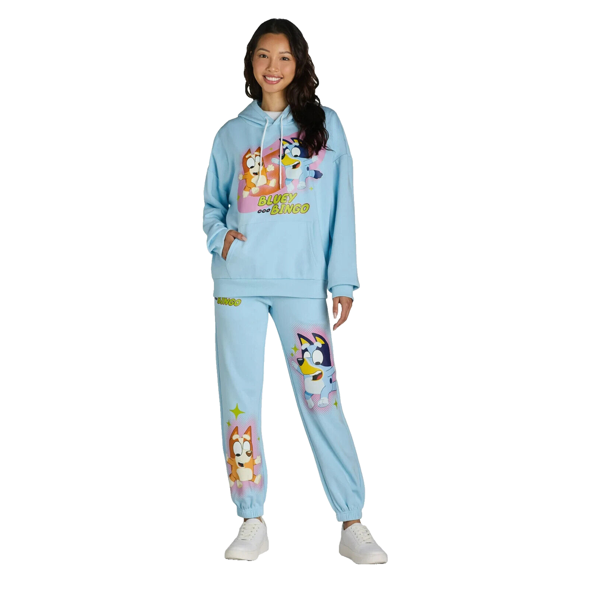 Disney BLUEY Sweatshirt Shirt Hoodie Pants Set Women XS S M L Bingo Dog  Adult
