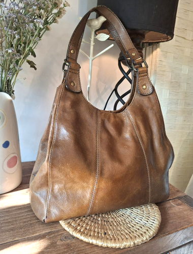 M&S Collection TAN Brown REAL LEATHER Shoulder Bag Medium - Picture 11 of 17