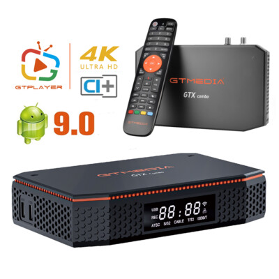 8K Android Smart TV Box Quad Core DVB-S2X/ATSC-T 5G WIFI Voice Streaming Player