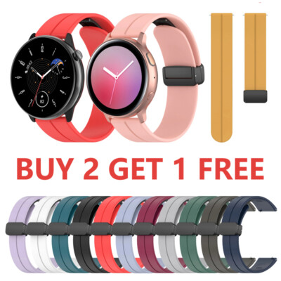 Silicone For Samsung Galaxy Watch 3 4 5 6 Active 43mm 45mm Strap Magnetic Buckle