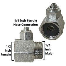 T-Adapters, 1/2in. Male 1/2in. Female w/Hose Attachment Chromed Brass 2 Pack 