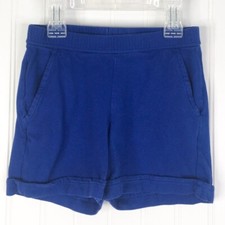 Hanna Andersson Unisex Kids Shorts Cobalt Blue Cuffed Elastic Waist Cotton 5