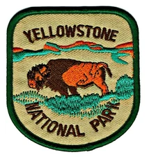 ⫸ YELLOWSTONE NATIONAL PARK NP Embroidered PATCH Wyoming WY Bison - SHIPS FAST