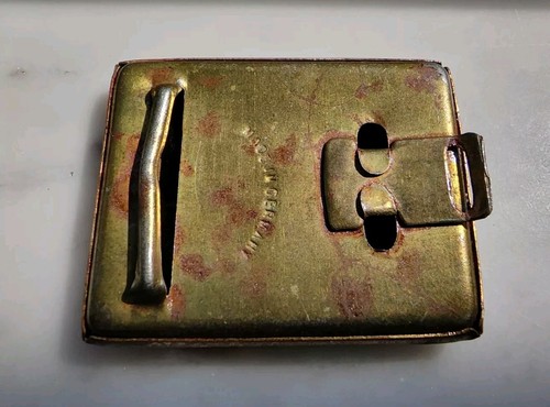 Vintage Made in Germany Shell or Abalone Colorful Abstract Belt Buckle 1/2 Parts - Picture 2 of 9