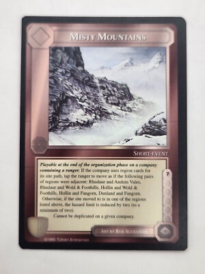 Misty Mountains LIMITED BLACK BORDER 1995 CCG MIDDLE EARTH THE WIZARDS MECCG MET