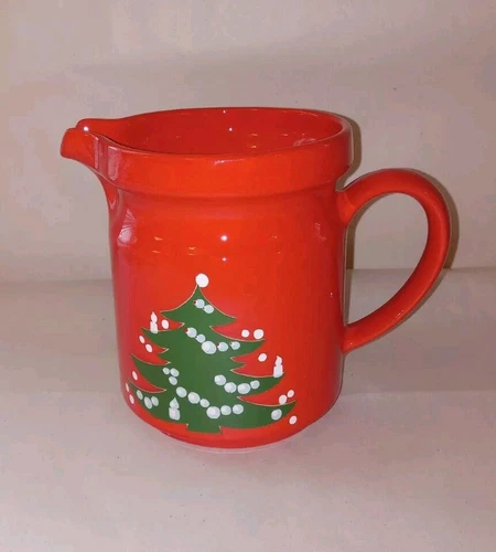 Vintage Waechtersbach Red Christmas Tree Pitcher West Germany 32 Ounce Germany 
