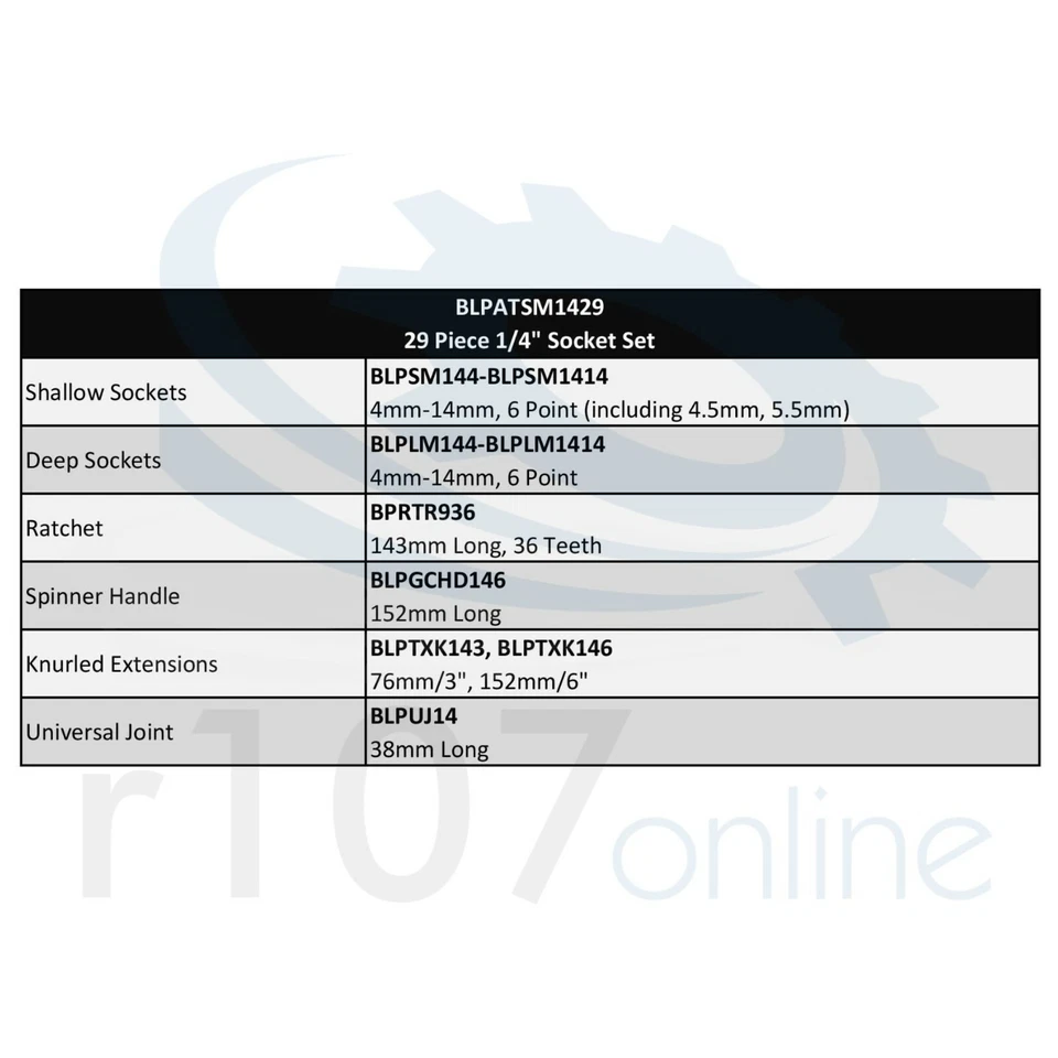 Blue Point 29pc 1/4" Socket Set - As sold by Snap On - Image 2 of 4