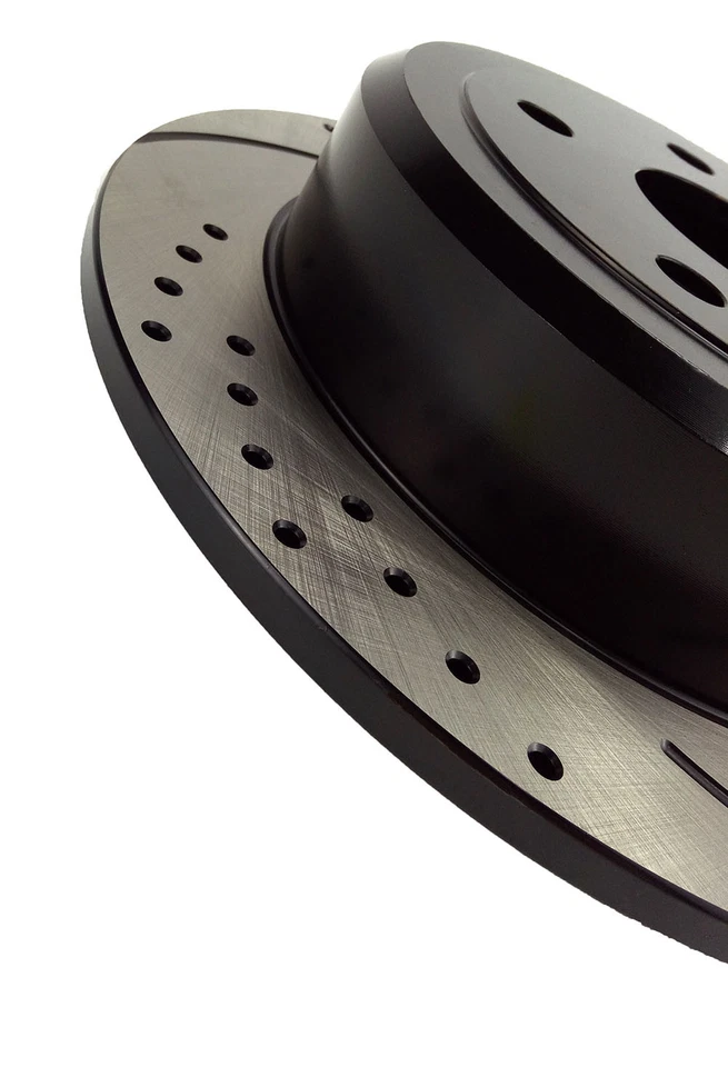 Rotores de freno traseros perforados + pastillas de cerámica para Jeep Wrangler 2007-2014 2015 2016 Foto 3 de 4